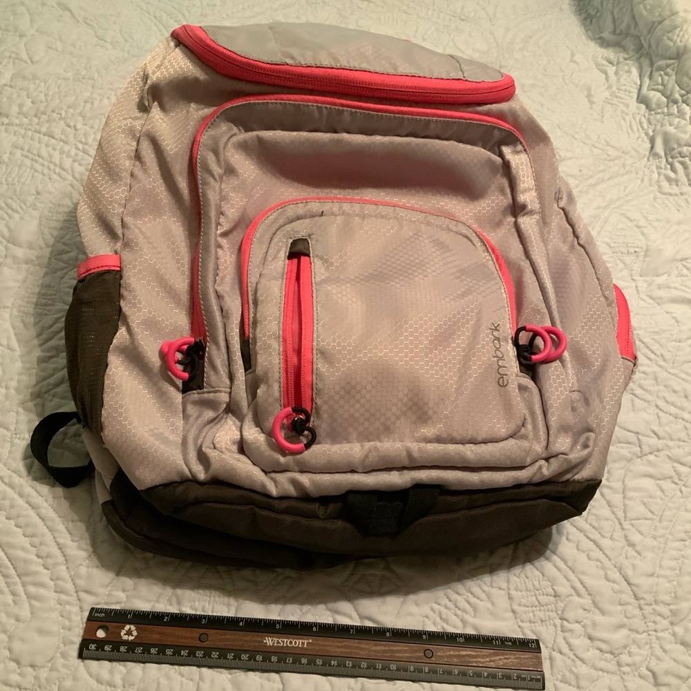 Grey And Pink Embark Backpack Gem